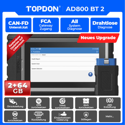 TOPDON AD800 BT 2.0 Profi KFZ OBD2 Diagnosegerät ALLE System ECU Coding VW BENZ
