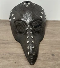 Plague Doctor Mask Halloween Costume Bird Long Nose Beak PU Leather Steampunk