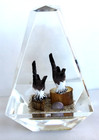 Vintage Hand Carved Painted 2 Geese in Lucite/Acrylic Unique Canada Paperweight — photo 2