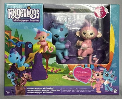 Fingerlings Teeter Totter Playset w/Fingerling Unicorn Callie & Monkey Coral NEW