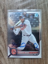 Gabriel Arias Signed 2022 Bowman Chrome Baseball Card Cleveland Guardians #7