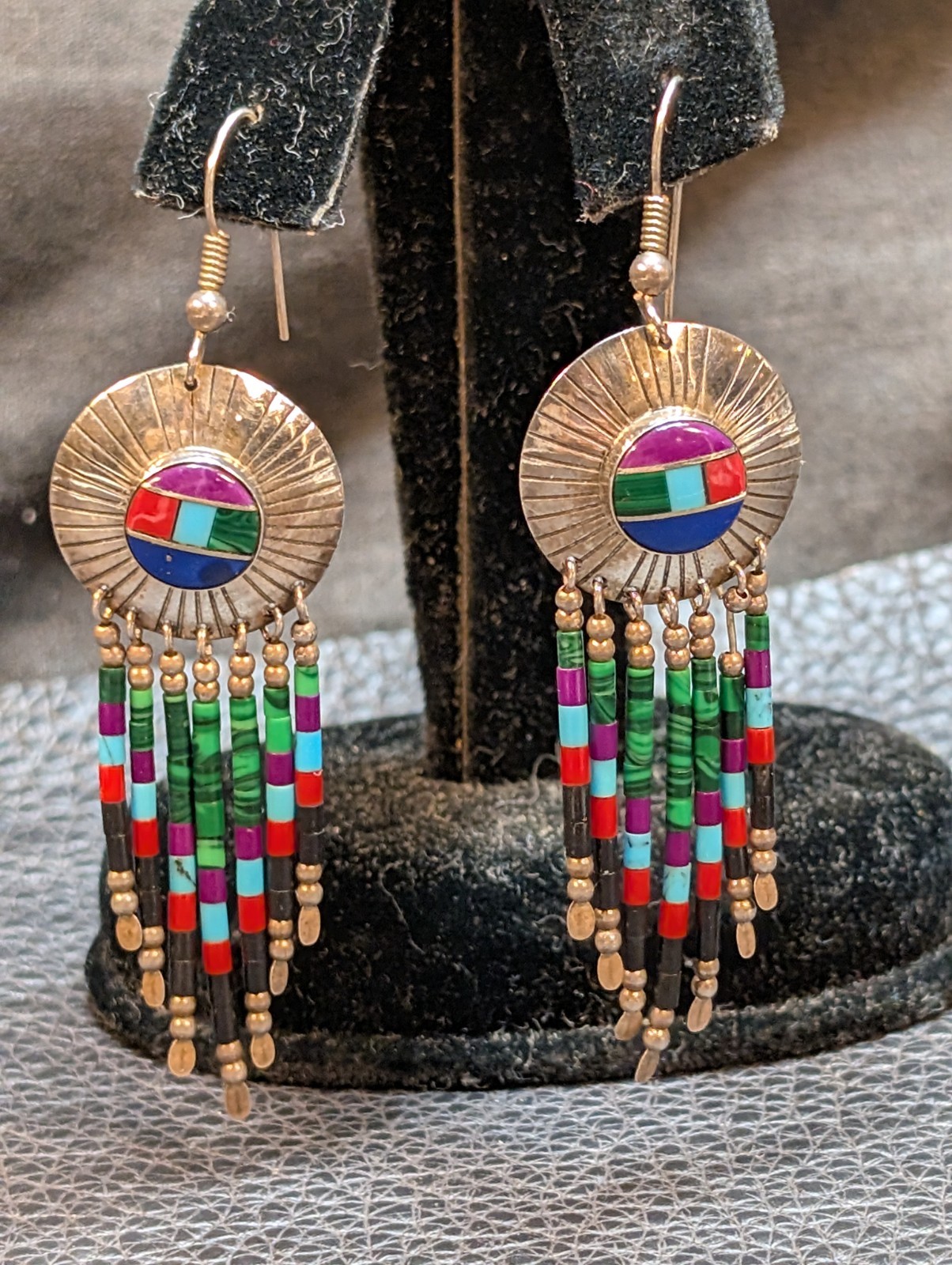 TK Sterling Silver Dangle Earrings - Native Ameri… - image 4