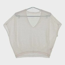 Mina Perhonen Lilas Linen Knit Pullover Light Pink XS8275 Used