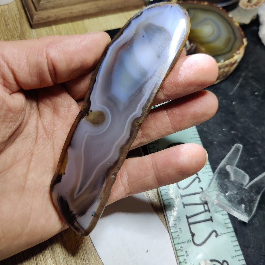 Montana Agate Polished Slab: EPIC Parallax Shadow Banding, TOP-SHELF MOVEMENT!
