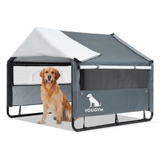 XLarge Outdoor Dog House 4'x4'x3.2' for Large Dogs, Animal Shelter with Doors...