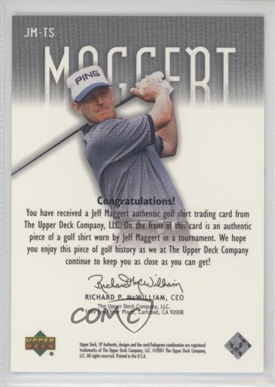 2001 SP Authentic Tour Swatch Silver /100 Jeff Maggert #JM-TS - Image 2 of 2