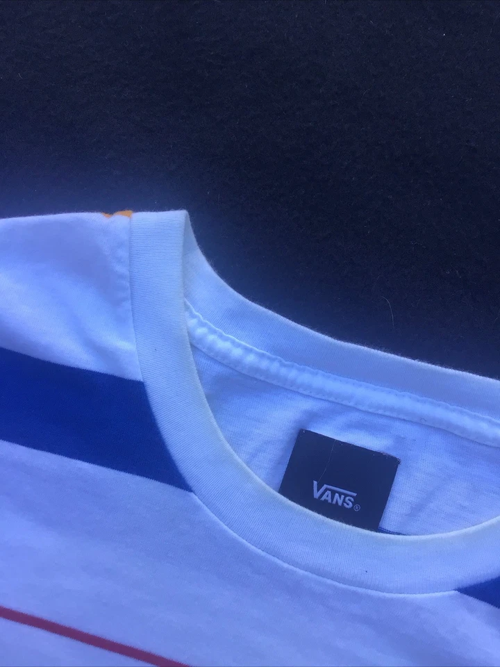 NUEVO CON ETIQUETAS VANS Camiseta Manga Corta Bordada a Rayas Fuera de la Pared Talla Grande Foto 3 de 4