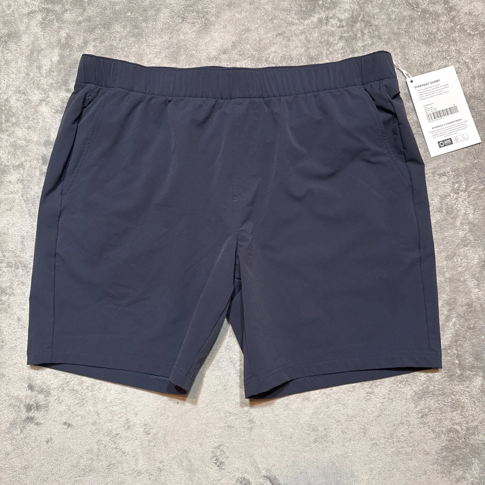 Rhoback Everyday Shorts Men 2XL Navy 4 Way Stretch Performance NWT