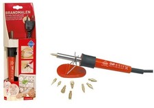 Brandmalkolben mit 9 Aufsätzen Euro Stecker 230V/30W