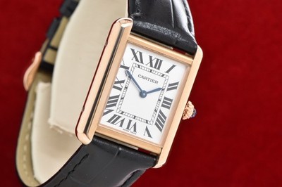 2016 Cartier Tank Solo Medium/Small 18K Rose Gold W5200024 with Card