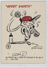 1961-63 Gad Fun Baseball Fun Sports Shorts Joe Nuxhall #10 3p9