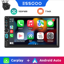 7 inch Double 2 DIN Car Stereo Radio Touchscreen Apple CarPlay USB Type-C FM SWC
