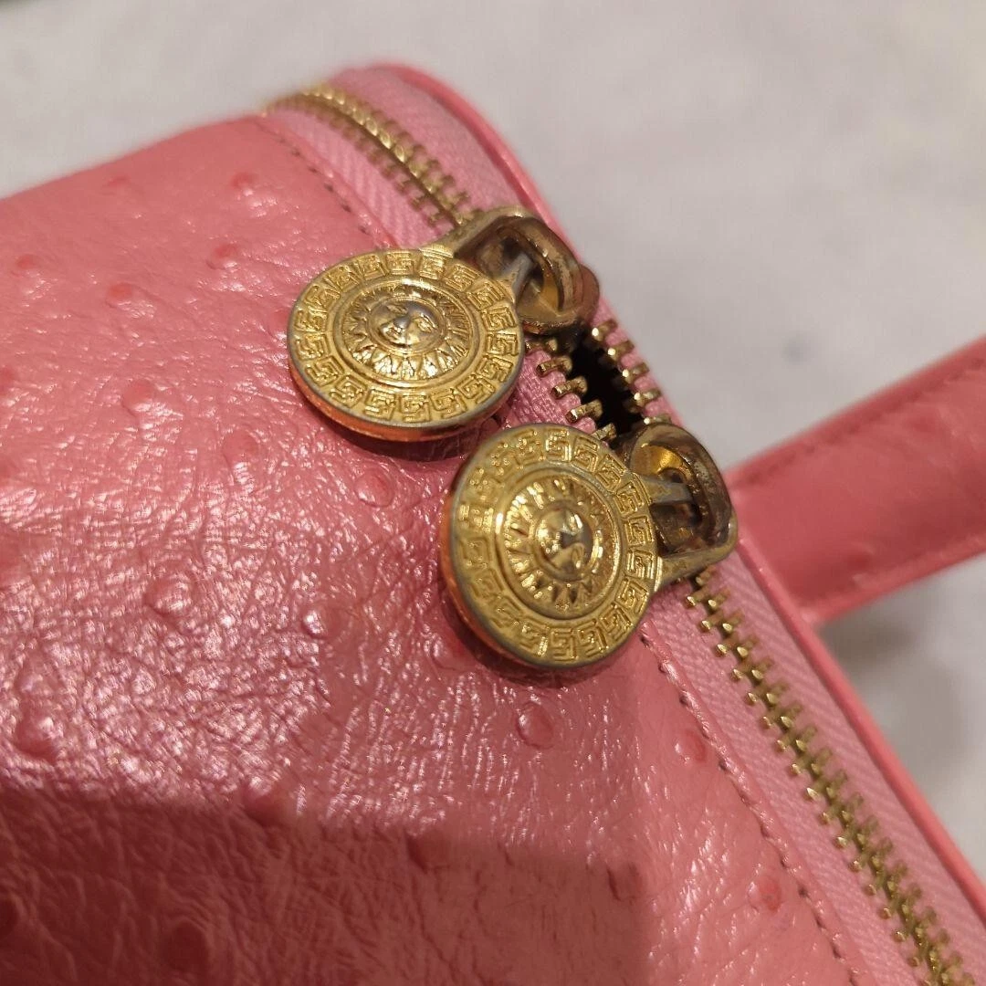 Borsa a mano VERSACE Vanity POACH ROSA Sun burst CHARM vintage RARA USATA GIAPPONE