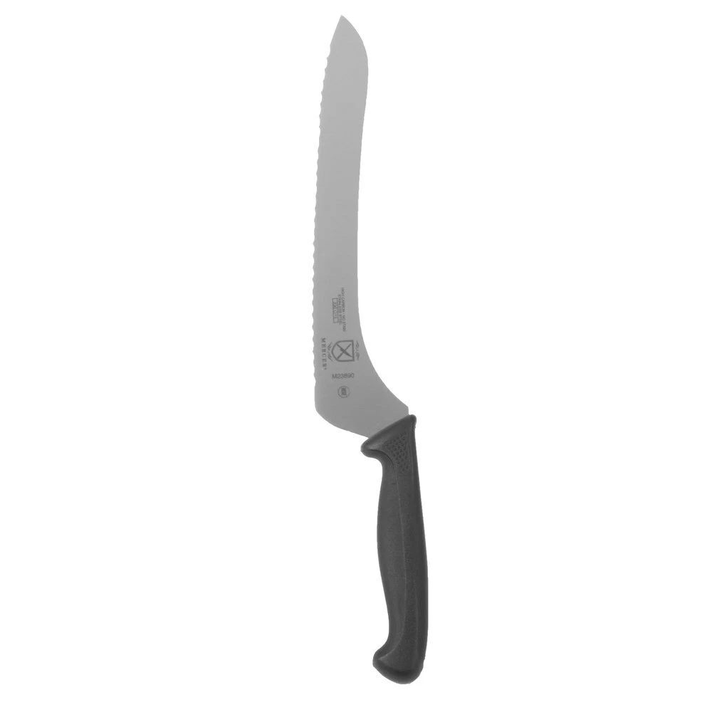 Mercer Culinary Millennia 9" Serrated Edge Bread Sandwich Knife w/Black Handle
