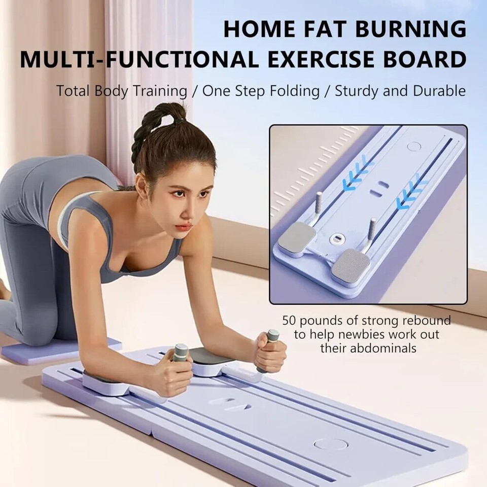 FED Fitness 2025 Updated Pilates Board, Portable Pilates Reformer Machine For Home Workout Easy To Use Pilates Sliding Board Black