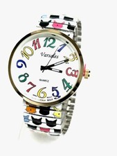 Cats, Rainbow Dial Cats, Color numbers, Love Cats Novelty Stretch Watch
