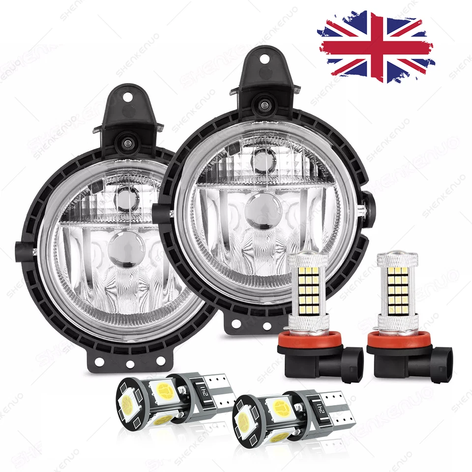 Pair L+R Front Bumper Fog Lights Lamps Kit For BMW Mini Cooper R55 R56 2007-2015 - Image 1 of 4