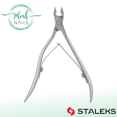 Nagelhautzange STALEKS SMART NS-80, Edelstahl, Doppelfeder, ergonomische Griffe
