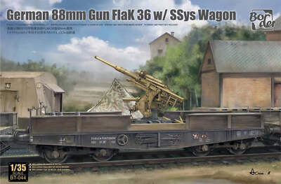 Border Model 1/35 Border Model German 88mm Gun Flak 36 w/SSys Rail Wagon