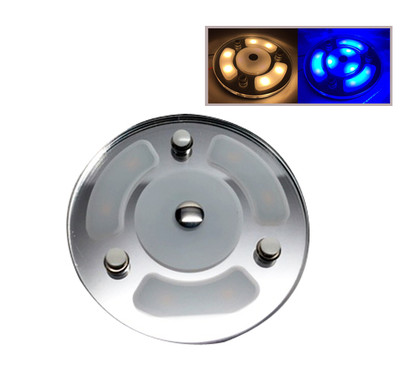 Pactrade Marine RV Car 4''  Blue White LED Ceiling Courtesy Light  Touch Switch
