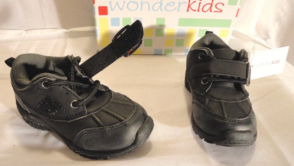 ZAPATOS DEPORTIVOS WONDER KIDS AXEL 2, NIÑOS PEQUEÑOS NEGROS TALLAS 9,10,11,12 ENVÍO GRATUITO Foto 2 de 4