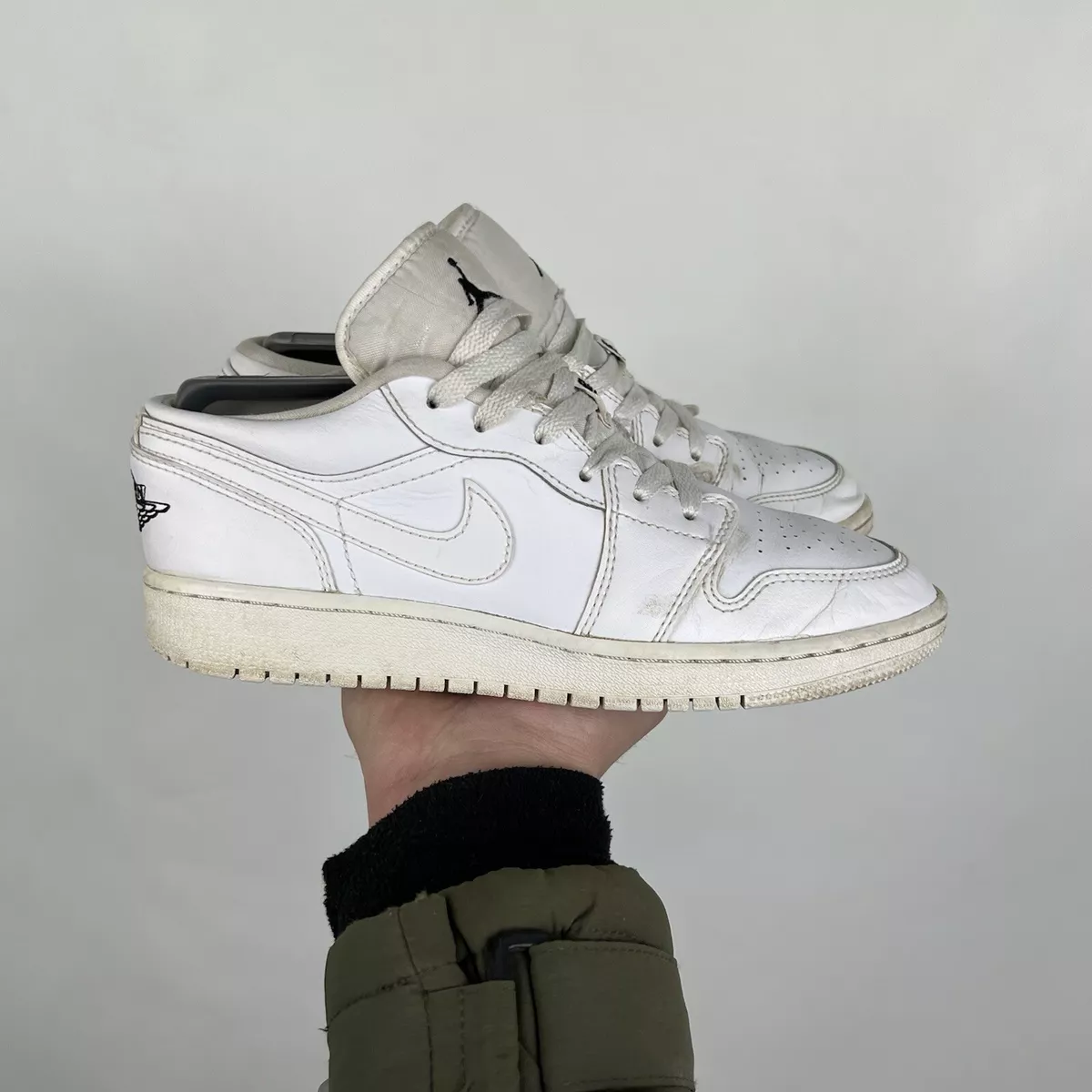 Nike Air Jordan 1 Low GS Sneaker White Womens US 5 UK 4,5 Size 37,5