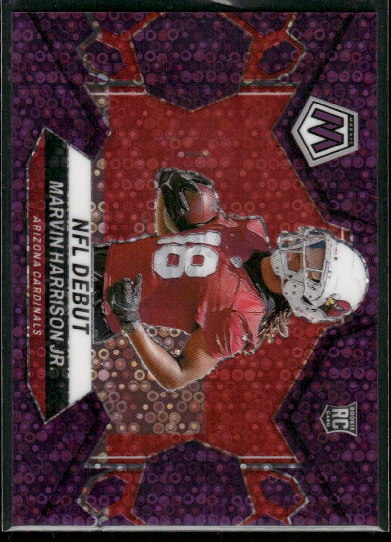 2024 Panini Mosaic Marvin Harrison Jr. #283 No Huddle Purple /50 NFL Debut (RC)