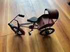 Wrought Iron Rickshaw model bicycle red and black — photo 2