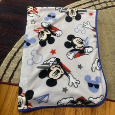 Disney Junior Mickey Mouse Toddler Throw Blanket Gray Paper Airplanes Glasses