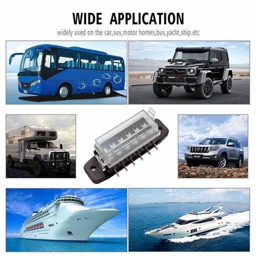 6 Ways Blade Fuse 30V 100A Car Boat Fuse Box Holder W/ Power Panel Board Camper - Picture 6 of 6