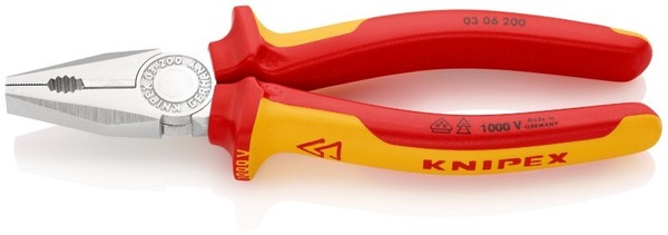 Knipex 03 06 200 Sb Kombizange Isoliert Mit Mehrkomponenten-HüLlen, Vde-GeprüFt-image