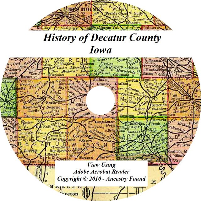 1915 DECATUR County Iowa IA History Genealogy Lamoni, Garden Grove