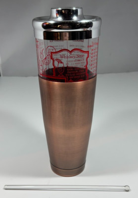 Barfly Cocktail Shaker Copper & Glass w/ Glass Stirrer M3700BACP