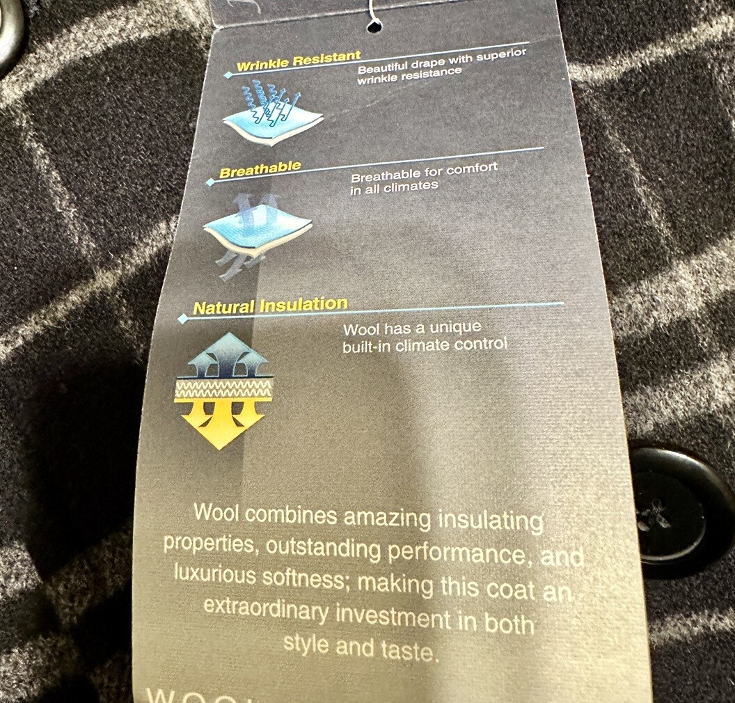 Roundtree & Yorke Men's Wool Peacoat, Size-M