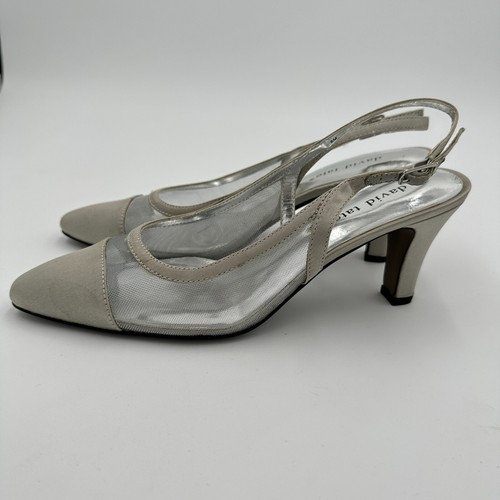 David Tate Damen Vegas silber Satin Netz Größe 8M - Bild 2 von 7