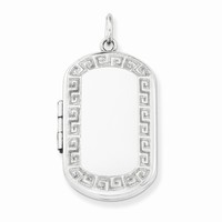 925 Sterling Silver Rectangle Greek Key Border Locket Charm - 19x30mm on sale 925 Sterling Silver Rectangle Greek Key Border Locket Charm - 19x30mm on sale