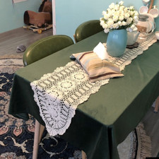 Handmade Crochet Cotton Lace Table Runner Hollow Tablecloths Doily Retro Decor