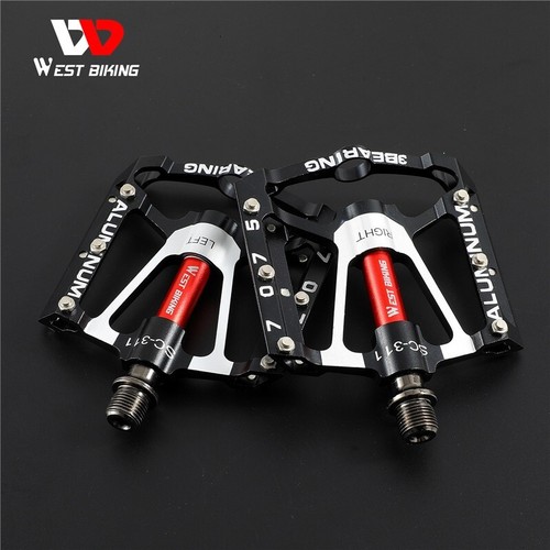WEST BIKING 3 Sealed Bearings Mountain Road MTB Bike Flat Pedals 9/16" A Pair - Picture 2 of 81