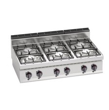 cucina gas 6 fuochi da banco eco senza fiamme pilota professionale 
