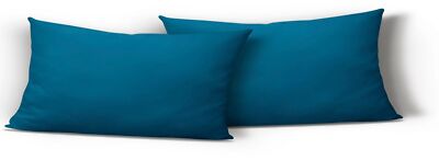 2er Pack Kissenbezug Kissenhülle Kopfkissenbezug 40x80 cm petrol Uni Microfaser