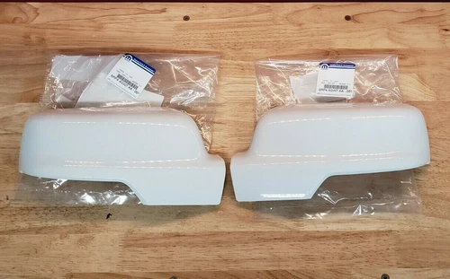 NEW 2019-2024 Dodge Ram DT (PW7) BRIGHT WHITE Left & Right Mirror Covers, OEM