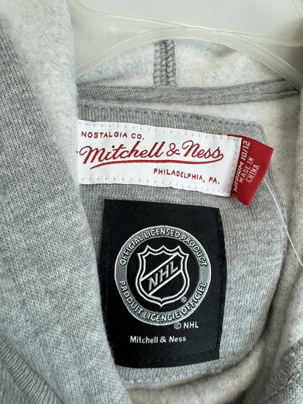 COACH Felpa con cappuccio pullover da allenatore Boston Bruins nero Mitchell & Ness taglia media