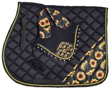 SunFlower All Purpose English Saddle Pad Fly Bonnet Special gift Handmade