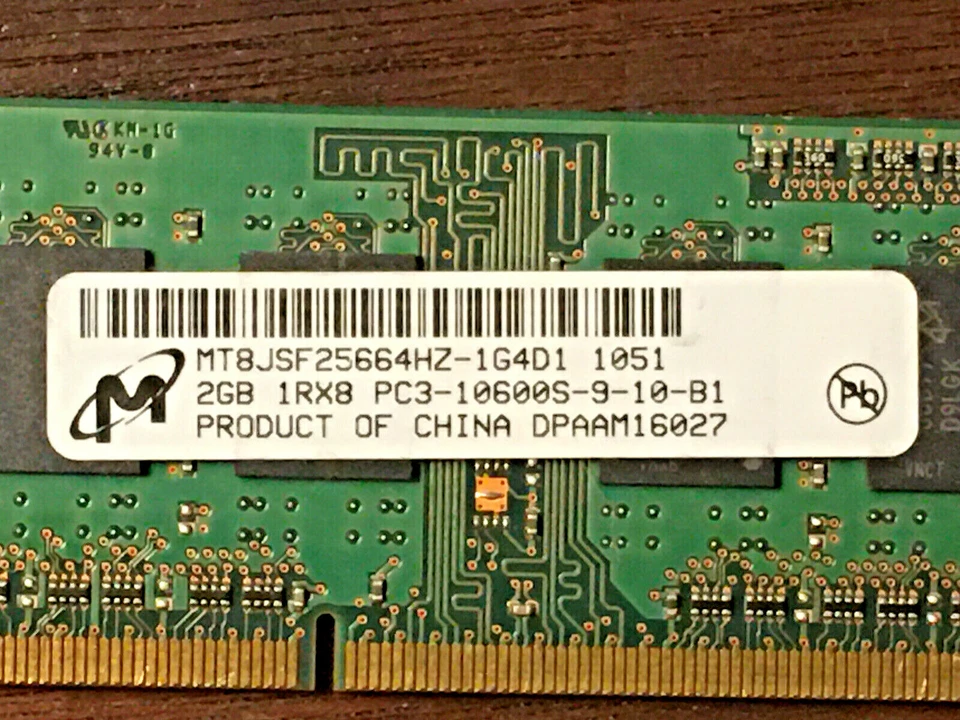 Micron 8GB RAM - 4x2GB SODIMMs DDR3-1333 MHz PC3-10600 Memory MT8JSF25664HZ1G4D1 - Image 3 of 3