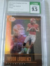 2021 Panini Chronicles Draft Picks Illusions #101 Trevor Lawrence Orange Gem...
