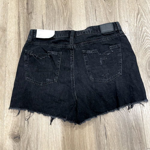 American Eagle Shorts Damen Größe 10 Distressed schwarz Denim Manschetten Mama abgeschnitten - Bild 4 von 6