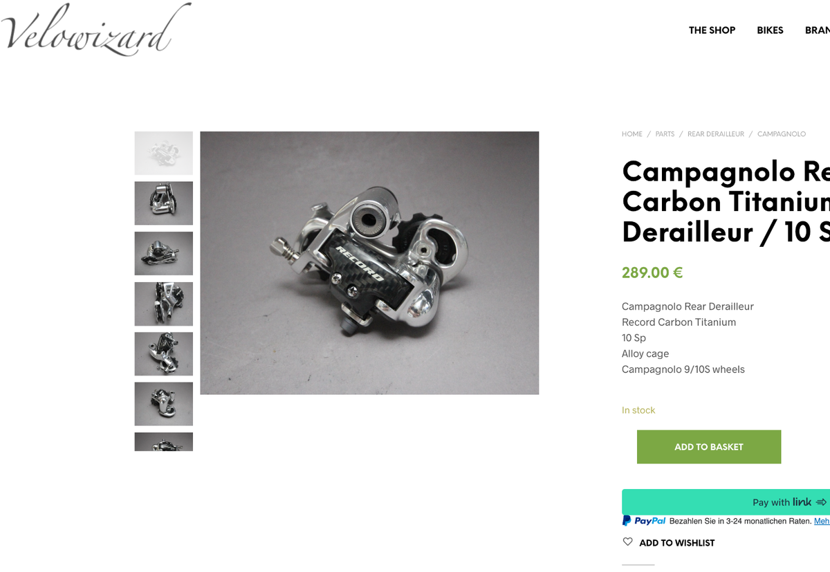 Dérailleur Arrière Campagnolo Record Titanium 9