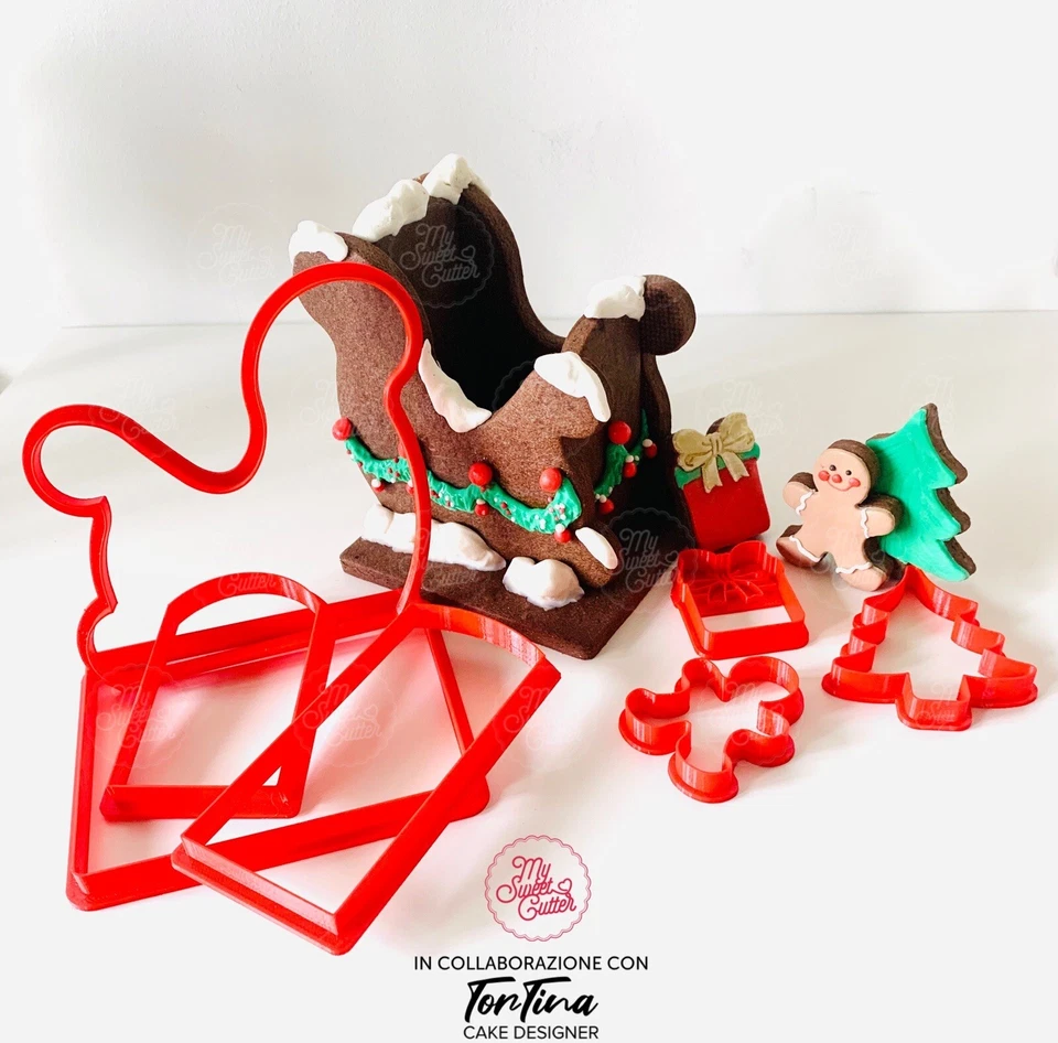 MY SWEET CUTTER Natale Slitta 3D Babbo Natale Cutter Formine Biscotti