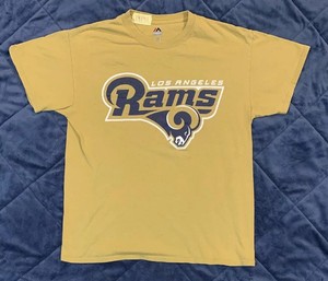 Los Angeles Rams Mens M Majestic Gold Graphic TShirt NFL Football LA St Louis | eBay