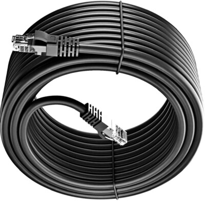Cat5e Externes Ethernet Kabel RJ45 Schwarz 100% Kupfer Patchkabel CCTV POE Posten